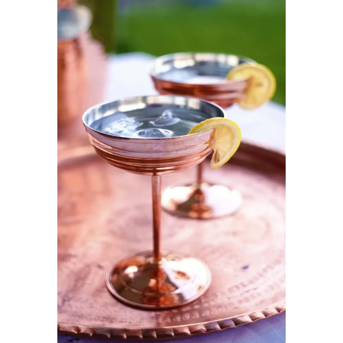 BAKIR KADEH DİLİMLİ MODEL BAKIR RENK (2Lİ)