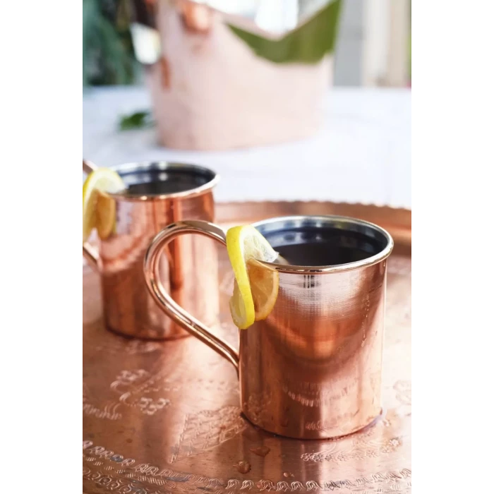 BAKIR KUPA BARDAK DÜZ MODEL BAKIR RENK 400 ML