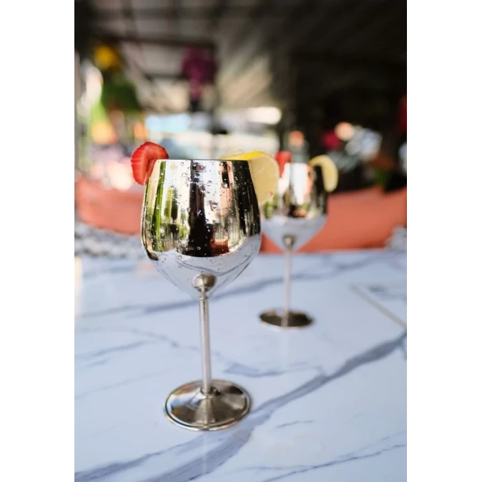 Bakır Kadeh Modern Model Gümüş Renk