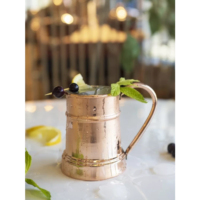 BAKIR KUPA BARDAK VARİL MODEL PARLAK BAKIR RENK