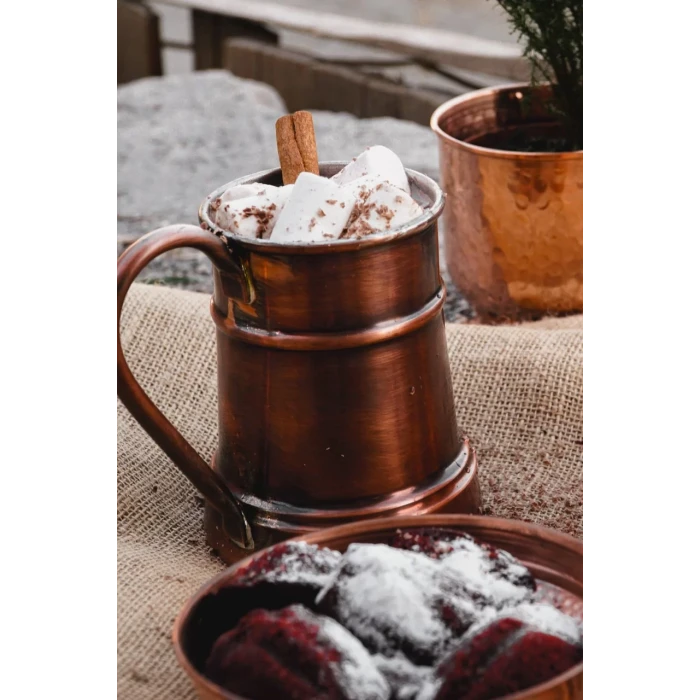 BAKIR KUPA BARDAK VARİL MODEL (2Lİ) OKSİTLİ RENK