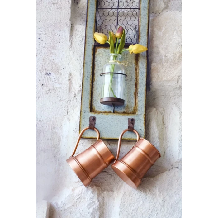 BAKIR KUPA BARDAK VARİL MODEL (2Lİ) MAT BAKIR RENK