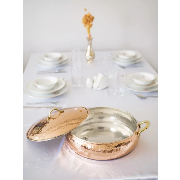 BAKIR PİLAV - KARNIYARIK TENCERESİ BOMBELİ MODEL 26 CM