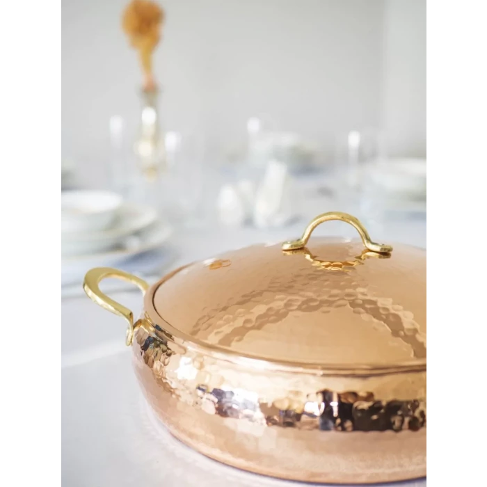 BAKIR PİLAV - KARNIYARIK TENCERESİ BOMBELİ MODEL 26 CM