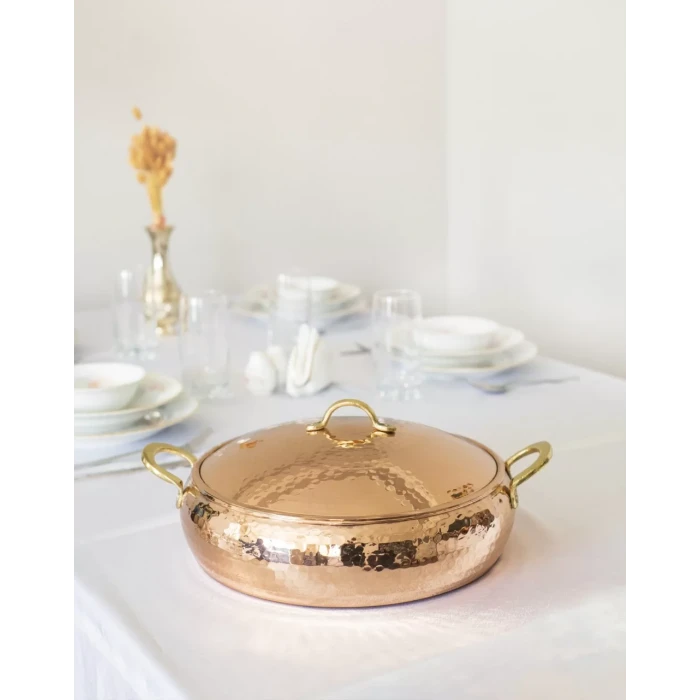 BAKIR PİLAV - KARNIYARIK TENCERESİ BOMBELİ MODEL 27 CM