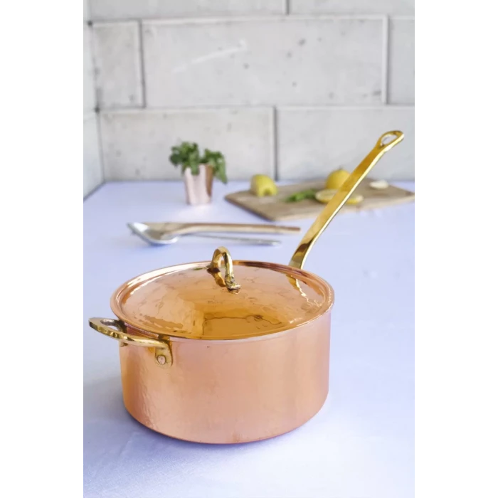 BAKIR KAPAKLI SOS TENCERESİ (22CM) BAKIR RENK