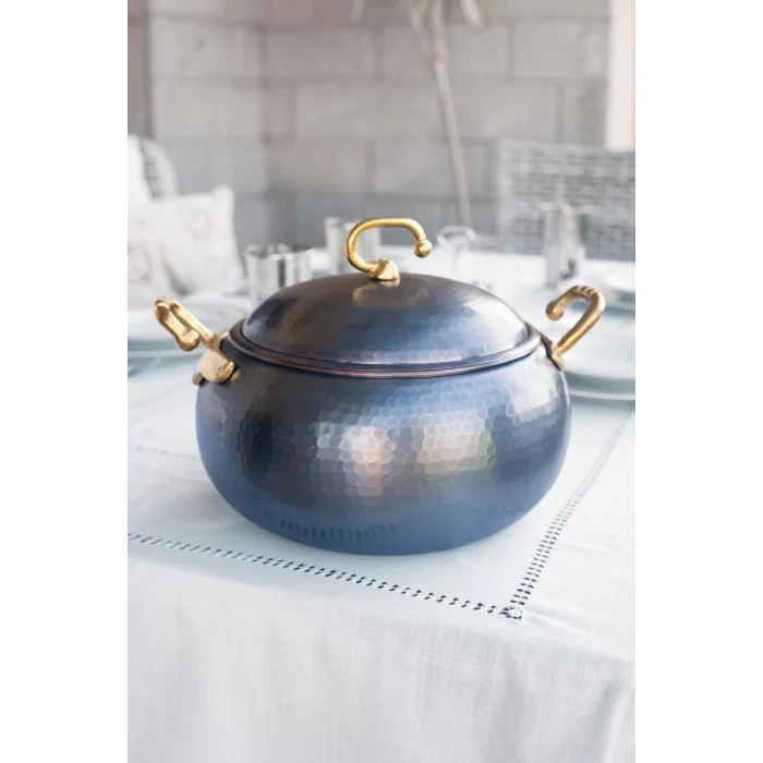 BAKIR TENCERE TOMBUL MODEL (3 LİTRE) OKSİT RENK