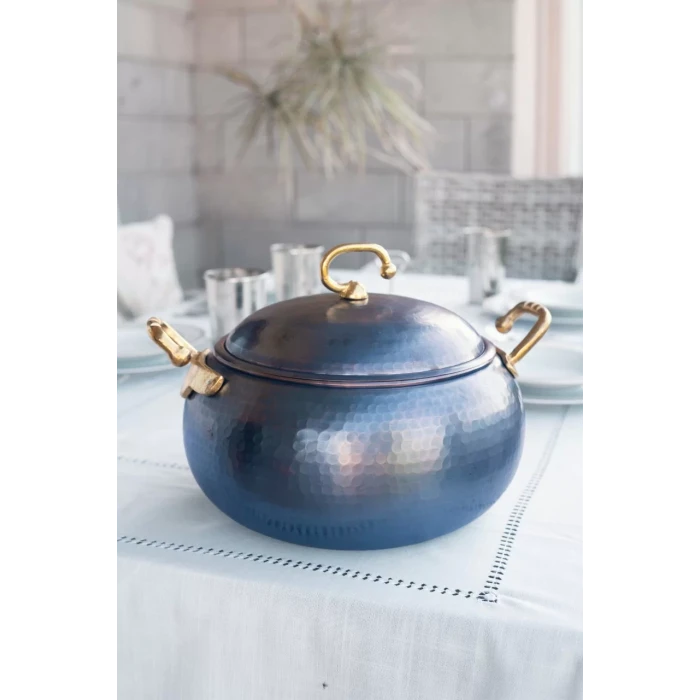 BAKIR TENCERE TOMBUL MODEL (5 LİTRE) OKSİT RENK