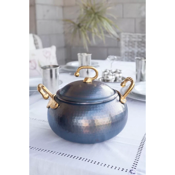 BAKIR TENCERE TOMBUL MODEL (8 LİTRE) OKSİT RENK