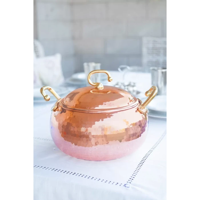 BAKIR TENCERE SETİ TOMBUL MODEL