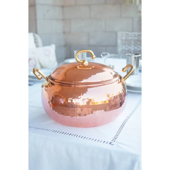 BAKIR TENCERE SETİ TOMBUL MODEL