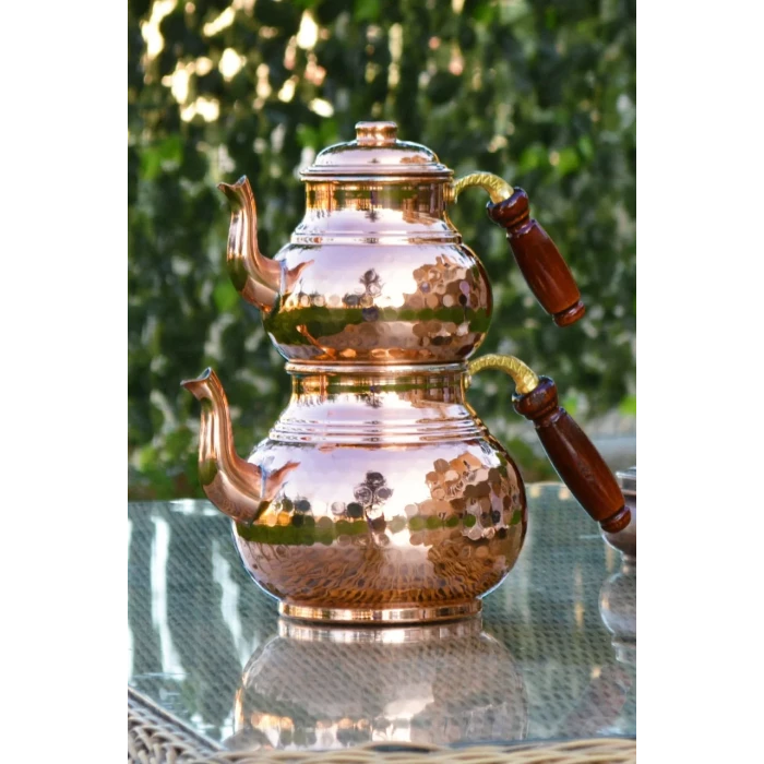 BAKIR ÇAYDANLIK ÇEKİÇ DÖVMELİ KALIN BAKIR RENK