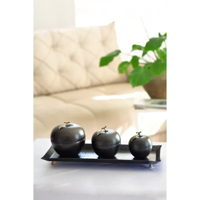 BAKIR ELMA SETİ 3LÜ & TEPSİ