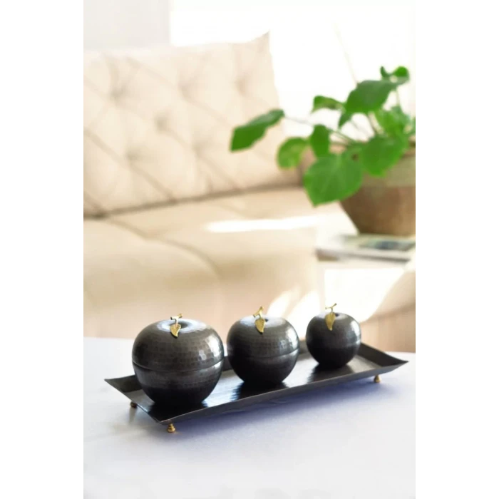 BAKIR ELMA SETİ 3LÜ & TEPSİ