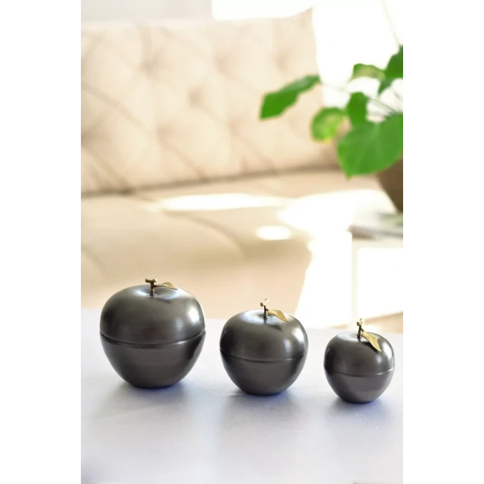BAKIR ELMA SETİ 3LÜ SİYAH OKSİT RENK