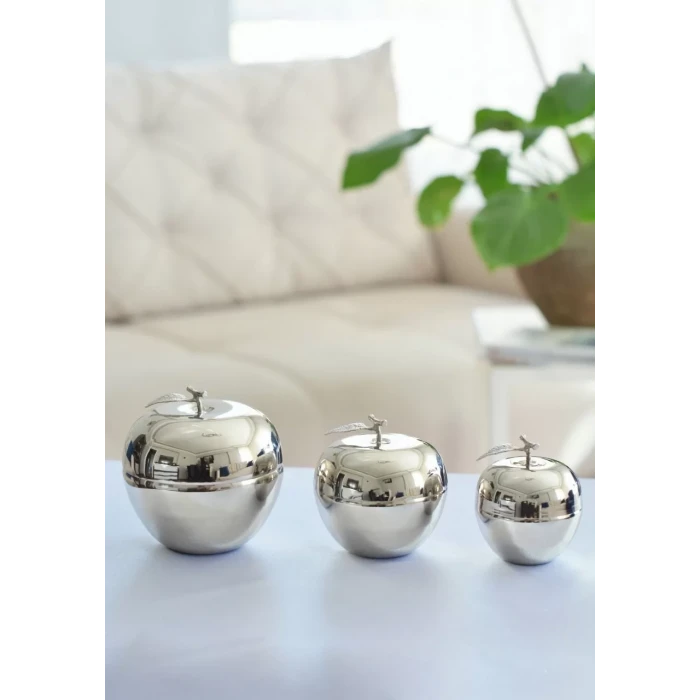 BAKIR ELMA SETİ 3LÜ GÜMÜŞ RENK