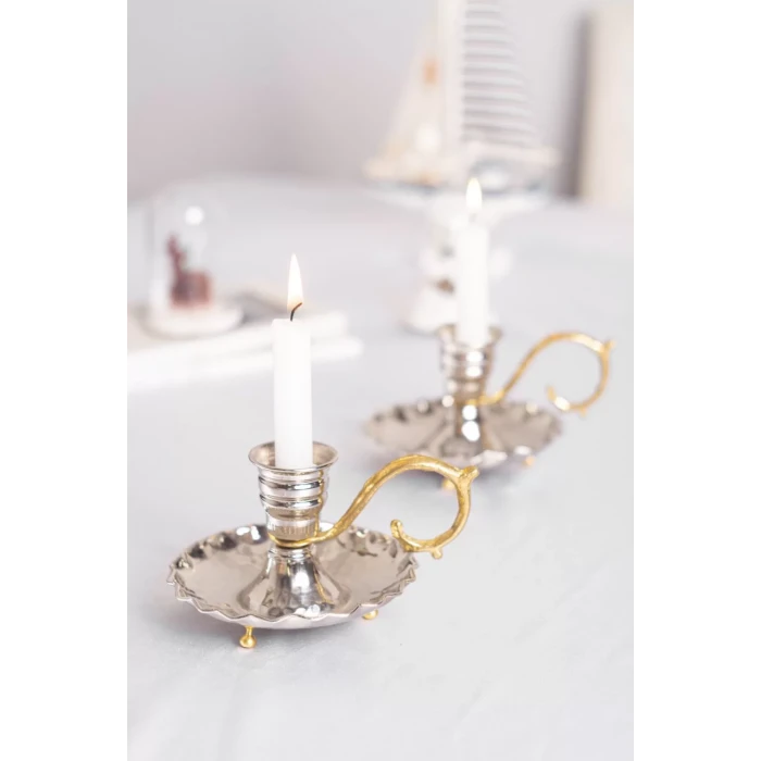 BAKIR EL ŞAMDANI FIRFIRLI MODEL GÜMÜŞ RENK (TEKLİ)