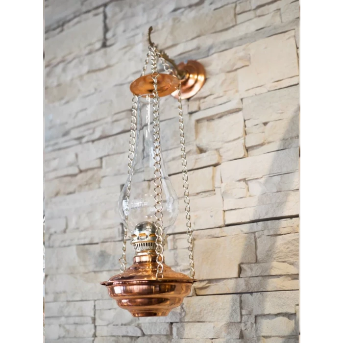 BAKIR GAZ LAMBASI ZİNCİRLİ MODEL BAKIR RENK