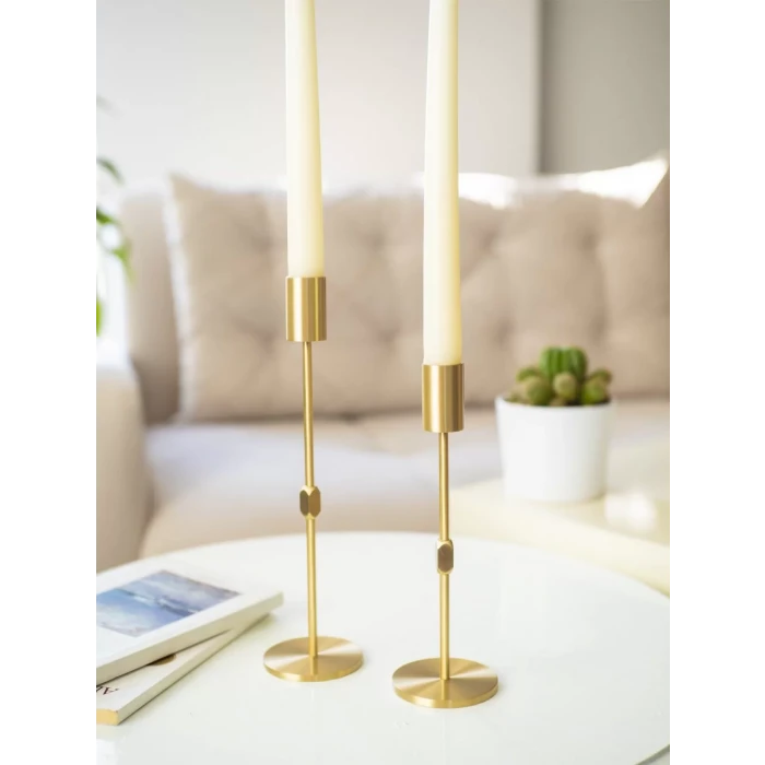 PİRİNÇ SİLİNDİR MUMLUK 2Lİ