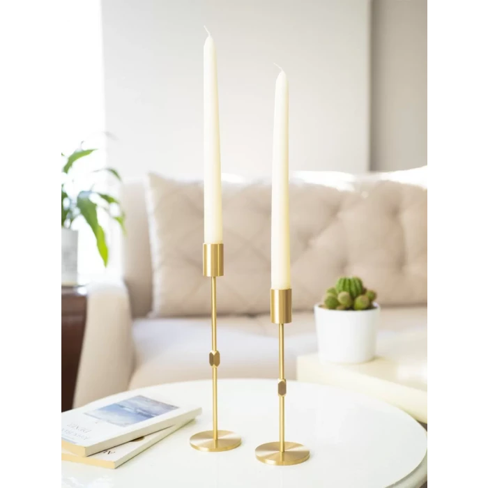 PİRİNÇ SİLİNDİR MUMLUK 2Lİ