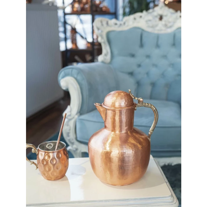 BAKIR SÜRAHİ OSMANLI MODEL MAT BAKIR RENK