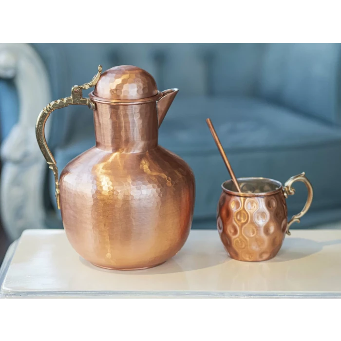 BAKIR SÜRAHİ OSMANLI MODEL MAT BAKIR RENK