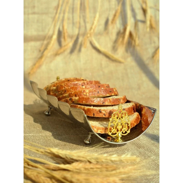 BAKIR EKMEKLİK 25CM NİKEL KAPLAMA