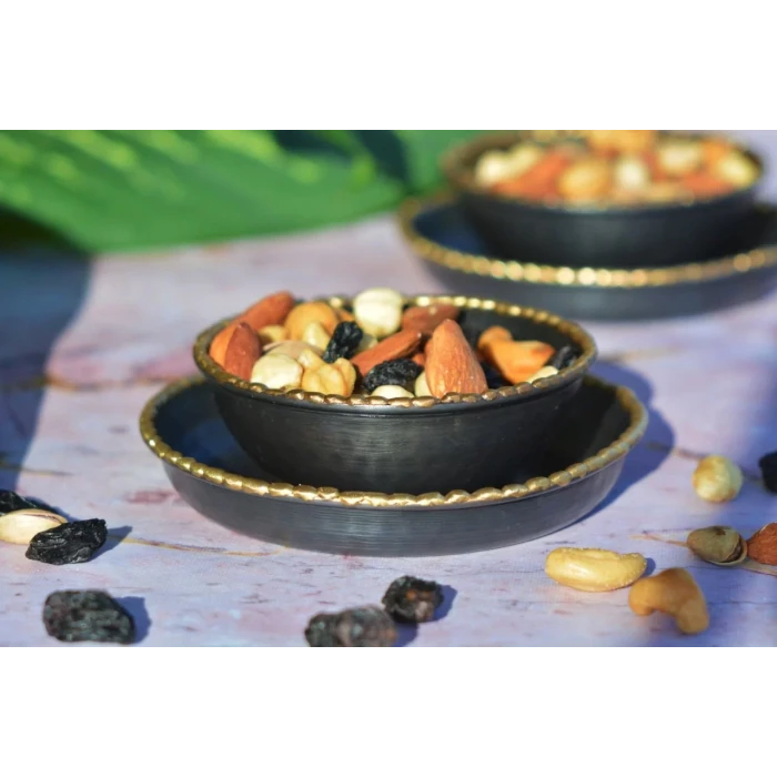 BAKIR ÇEREZLİK GOLD ERİTME DETAYLI TABAKLI 2Lİ (4 PARÇA)