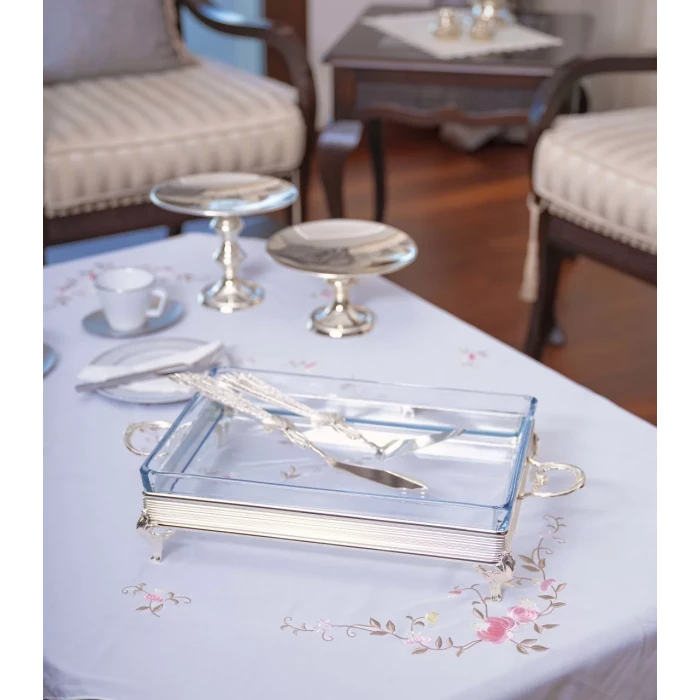 GÜMÜŞ KAPLAMA DİKDÖRTGEN CAMLI SERVİSLİK no:2