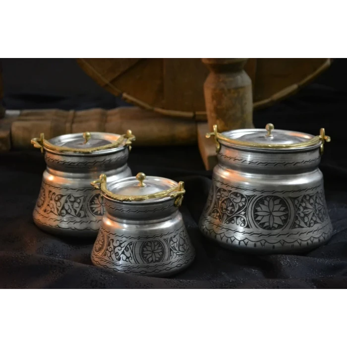 BAKIR BAKRAÇ OYMA NAKIŞLI 7LT (İÇ-DIŞ KALAY)