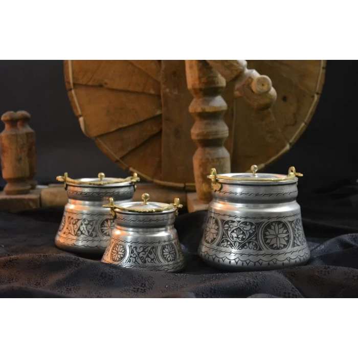 BAKIR BAKRAÇ OYMA NAKIŞLI 7LT (İÇ-DIŞ KALAY)