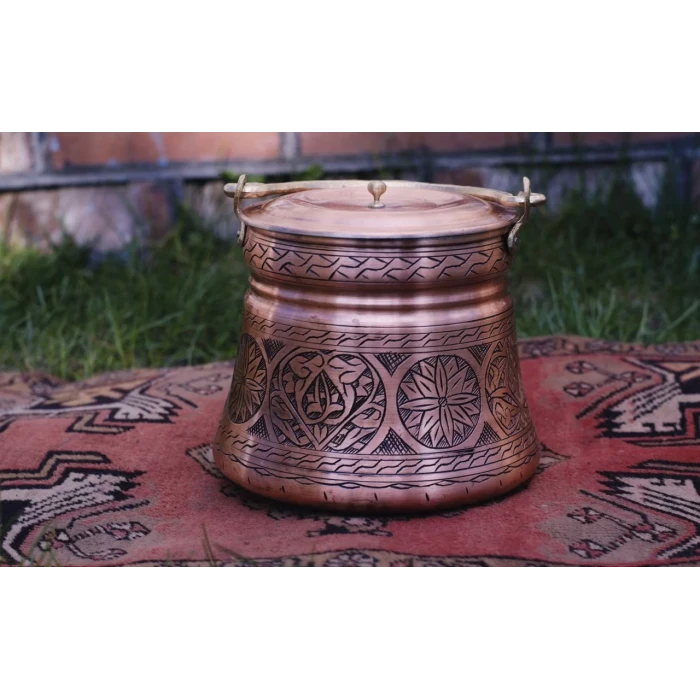 BAKIR BAKRAÇ OYMA NAKIŞLI (500ML) MAT BAKIR RENK