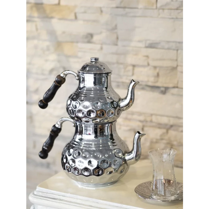 BAKIR ÇAYDANLIK GAMZELİ MODEL GÜMÜŞ RENK