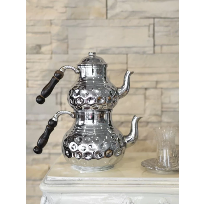 BAKIR ÇAYDANLIK GAMZELİ MODEL GÜMÜŞ RENK