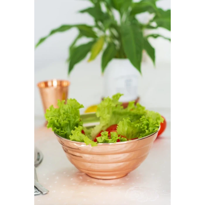 BAKIR SALATA KASESİ DİLİMLİ MODEL PARLAK BAKIR RENK
