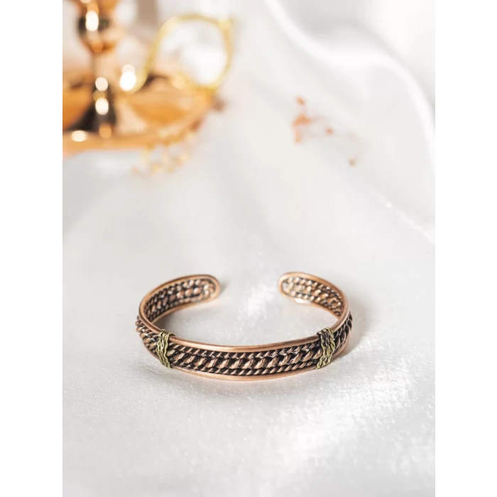 Bakır Bileklik Acacia Oksit Renk