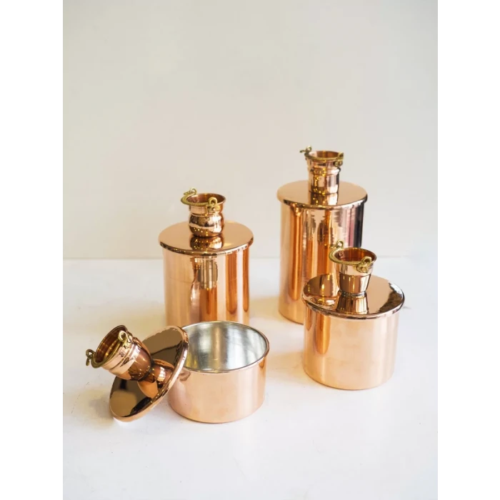 Bakır Baharat Seti Objeli Model 4lü Bakır Renk