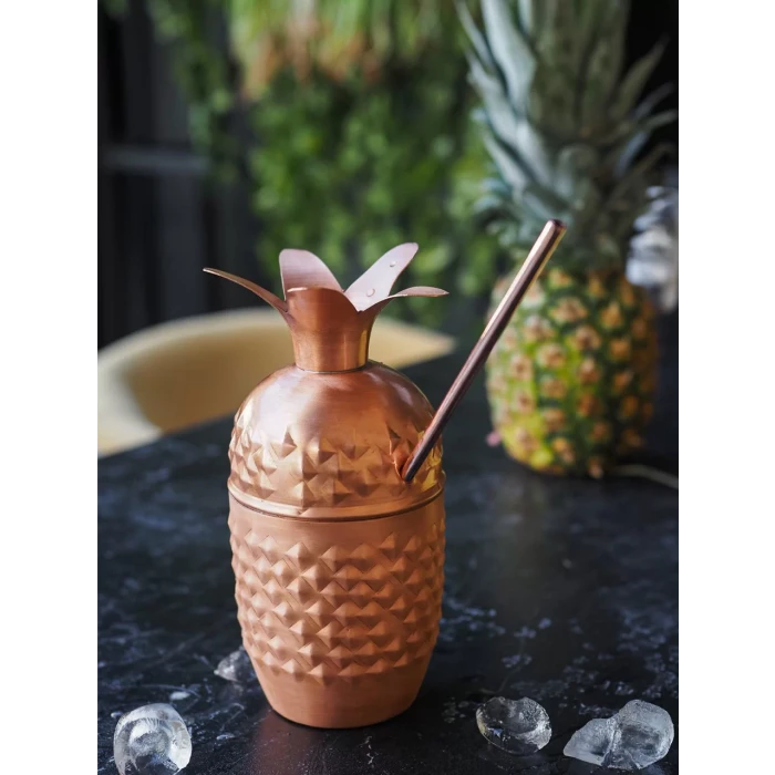 BAKIR KOKTEYL BARDAĞI ANANAS MODEL MAT BAKIR RENK