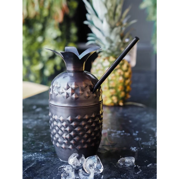 BAKIR KOKTEYL BARDAĞI ANANAS MODEL OKSİTLİ RENK