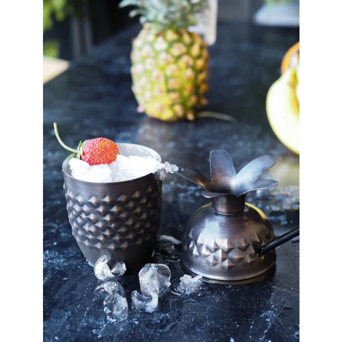 BAKIR KOKTEYL BARDAĞI ANANAS MODEL OKSİTLİ RENK