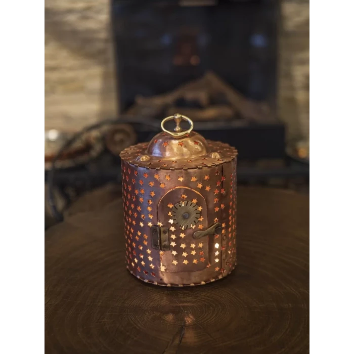 BAKIR FENER YILDIZ KESİM SİLİNDİR MODEL (MAT BAKIR)