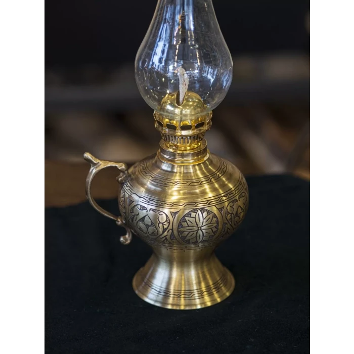 PİRİNÇ GAZ LAMBASI OYMA İŞLEMELİ MODEL