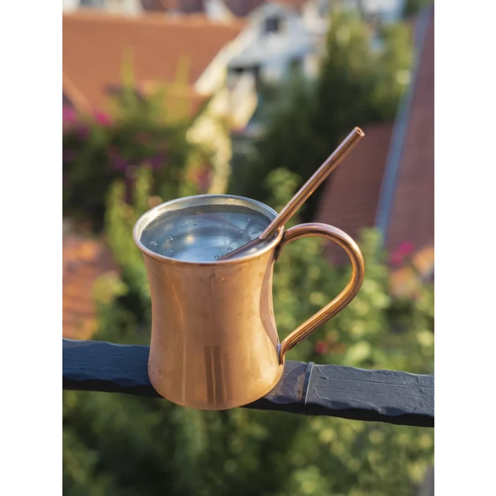 BAKIR KUPA BARDAK İNCE BELLİ MODEL PARLAK BAKIR RENK