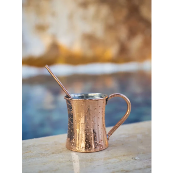 BAKIR KUPA BARDAK İNCE BELLİ MODEL PARLAK BAKIR RENK