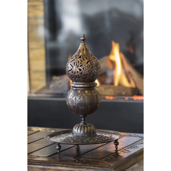 BAKIR BUHURDANLIK AJUR KESİM ÖZEL EL İŞÇİLİĞİ OKSİTLİ RENK