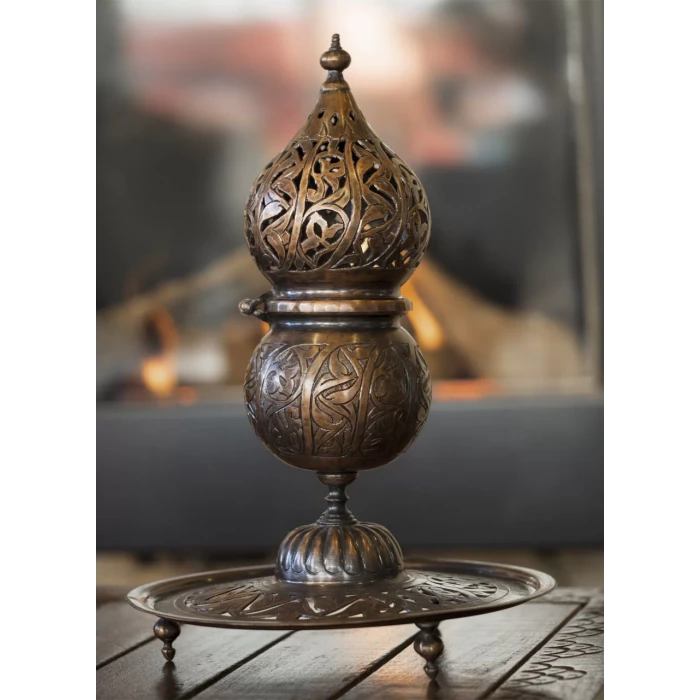 BAKIR BUHURDANLIK AJUR KESİM ÖZEL EL İŞÇİLİĞİ OKSİTLİ RENK