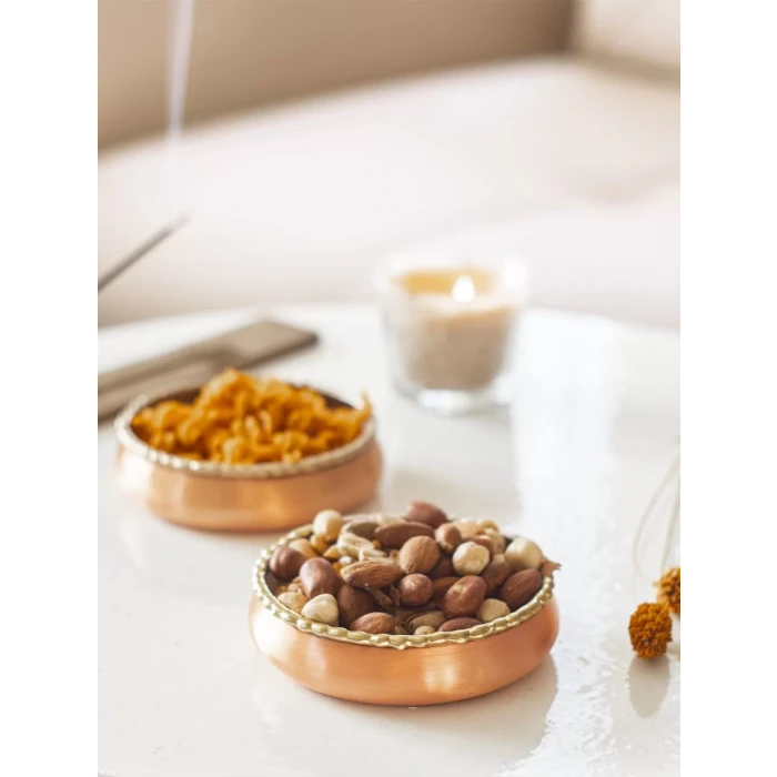 BAKIR ÇEREZLİK ERİTMELİ MODEL MAT BAKIR RENK GOLD DETAYLI