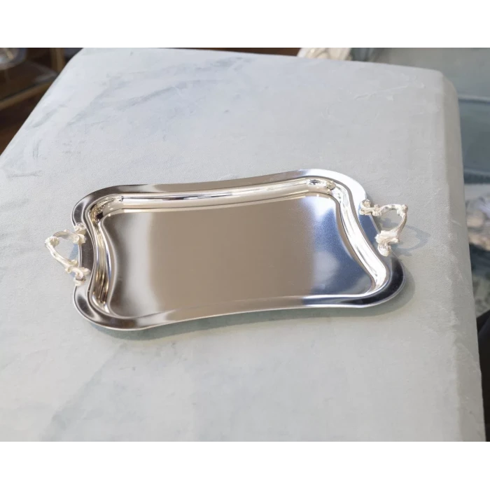 GÜMÜŞ KAPLAMA SUNUM TEPSİSİ MİNİ İTALYAN MODEL (NO2)