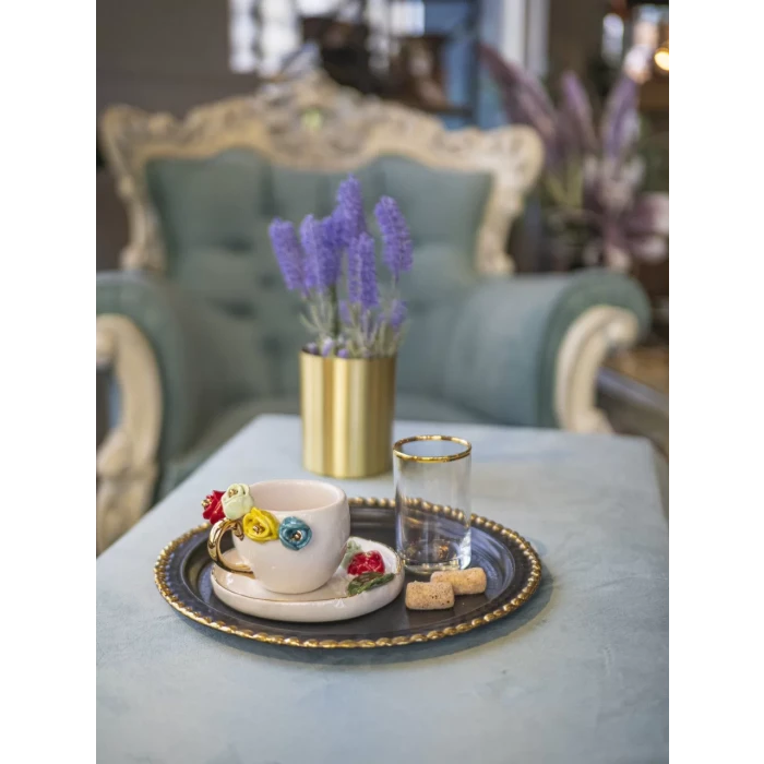 Seramik Fincan Gül Figürlü Model