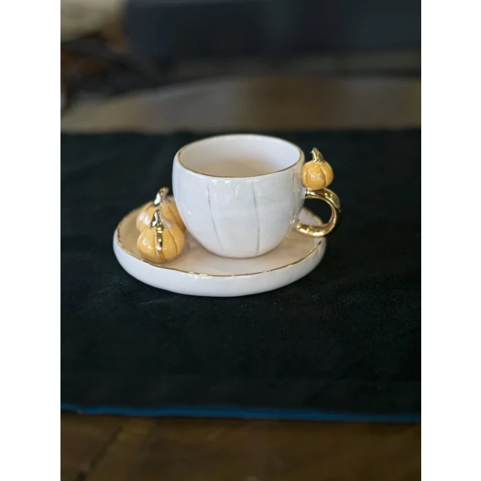 Seramik Fincan Bal Kabağı Figürlü Model